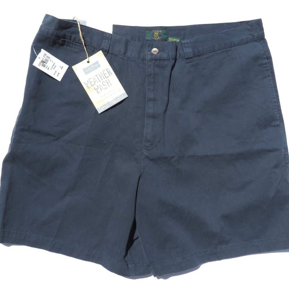 Club Room Men's Shorts Navy Blue Weather Wash NEW